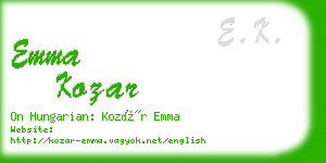 emma kozar business card